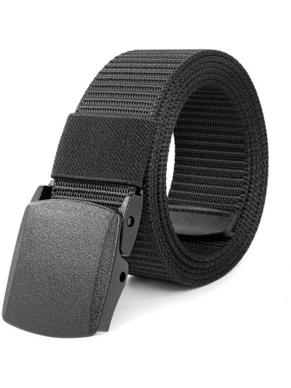 Mens Nylon Canvas Belt Adjustable No Metal Buckle Travel Work Golf Belt Fit